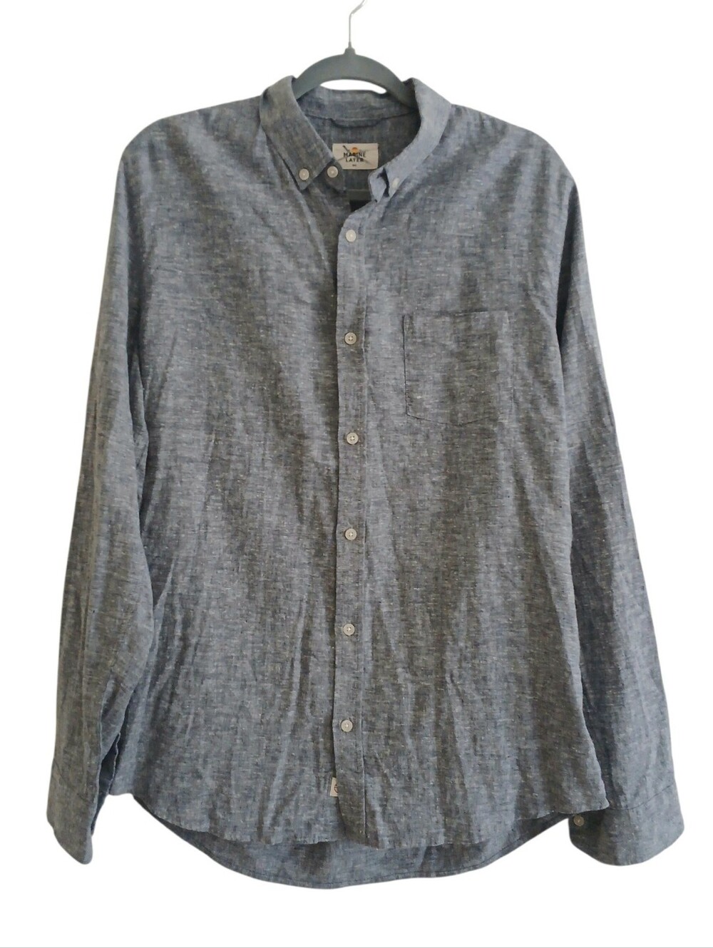 MARINE LAYER Better-Than-Linen Hemp Lyocell Button Down Shirt Men's M/L Chambray